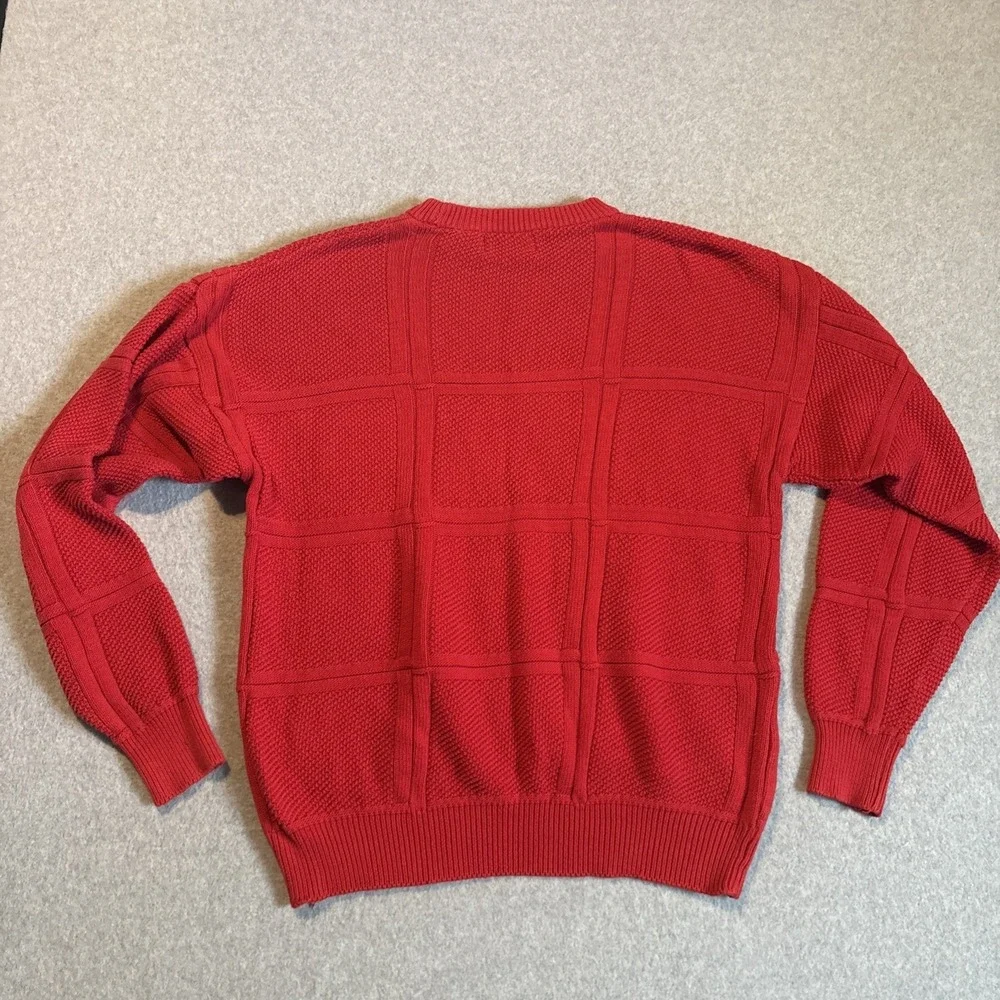 Vintage‎ Red Cable Knit Golf Sweater Men's M Sweater Collection By Van Heusen